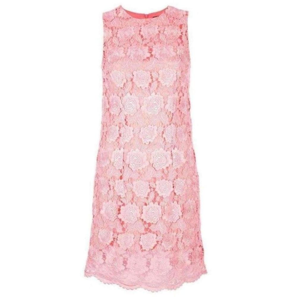 Christopher Kane - Coral Lace Overlay Dress - UK 10